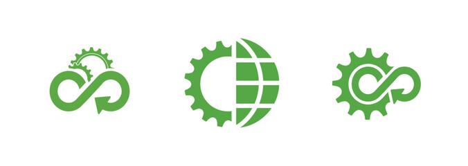 circular economy icons on white background	