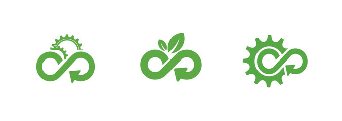 circular economy icons on white background	