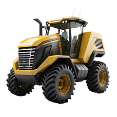 Obraz na płótnie Canvas EV Tractor, Future Tractor, Farming vehicle with futuristic design, isolated, transparent background, no background. Generative AI.