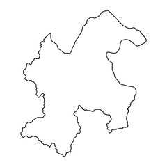 Obraz premium Bor district map, administrative district of Serbia. Vector illustration.