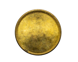 old empty gold coin on a przezroczystym isolated background. png	