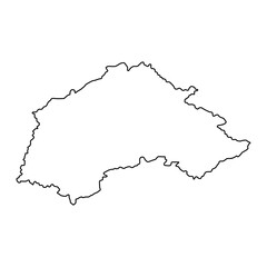Jablanica district map, administrative district of Serbia. Vector illustration.