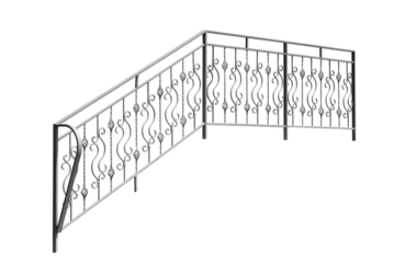 Iron banisters, railing. B.