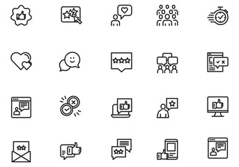 Testimonial, Customer Feedback and User Experience related icon set. vector illustration