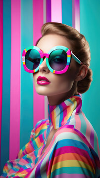Exuberant Pop Art Sunglass Statements. Generative AI