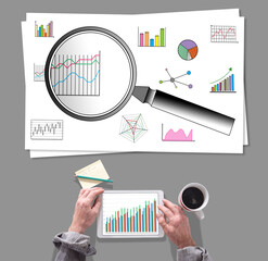 Data analysis concept placed on a desk