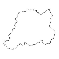 Pcinja district map, administrative district of Serbia. Vector illustration.