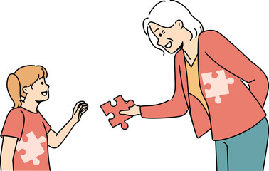 Caring old grandmother sacrifice to complete child