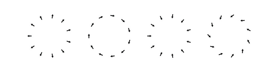 Spin arrow circle. Recycle arrown round frame