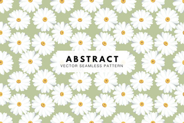 Daisy flower petals abstract seamless repeat vector pattern