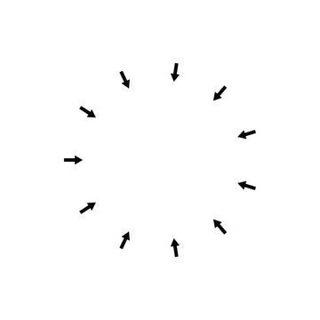 Arrow Radial Inside Vector. Circle Inward