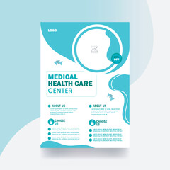 Hospital flyer banner medical healthcare background design template