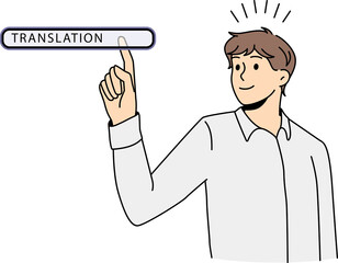 Translation online technologies button concept