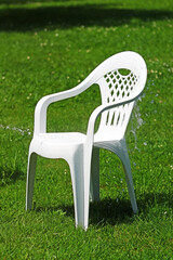 Washing the garden chairs and preparing for summer