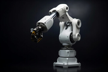 Robotic arm, mechanical hand, industrial robot manipulator concept. AI generated