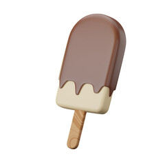 Ice Cream Stick Vanilla  3D Illustrations
