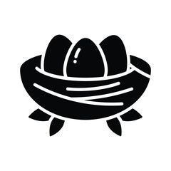 Birds nest vector design in editable style, isolated on white background