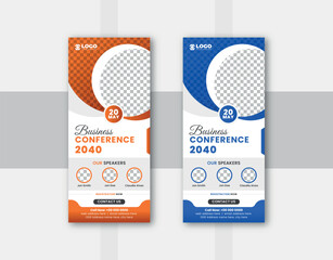 Modern business conference rack card or dl flyer templates for your company