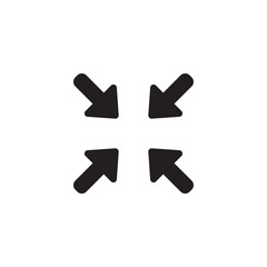 Fototapeta premium Arrow radial inside vector. Circle inward