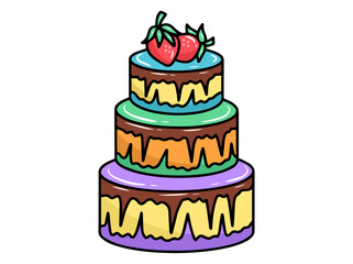 Hand drawn Food Cake Illustration