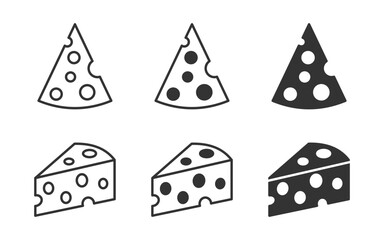 Cheese icon set. Vector illustration.