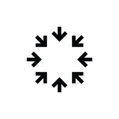Arrow radial inside vector. Circle inward