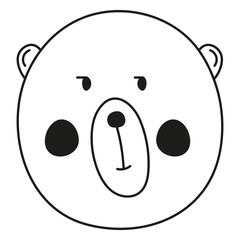 
cute black and white bear muzzle doodle style
