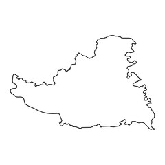 South Backa district map, administrative district of Serbia. Vector illustration.