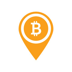 bitcoin map pin digital currency exchange vector pointer