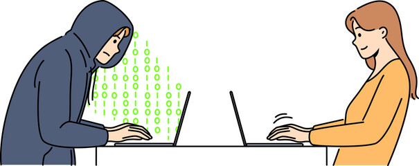 Woman chatting online with male scammer © Dzianis Vasilyeu