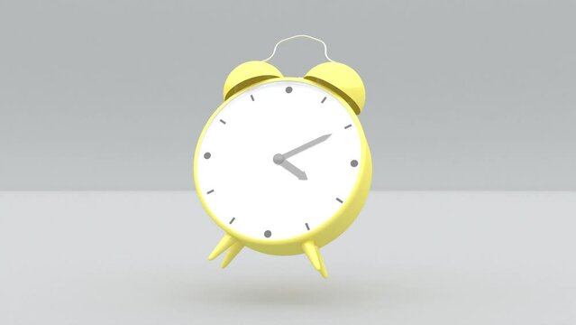 Levitation clock alarm on gray intro able to loop 4k