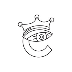 letter E eye sign logo modern sign template. logo with monoline style,
