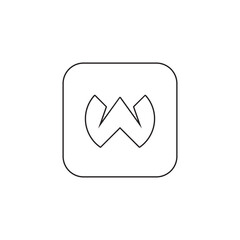 letter W icon modern sign template. Icon  with monoline style,
