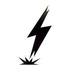 silhouette of lightning striking. lightning bolt flashed. vector illustration
