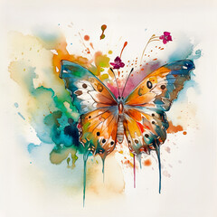 Butterfly - Watercolor Illustration - obrazy, fototapety, plakaty