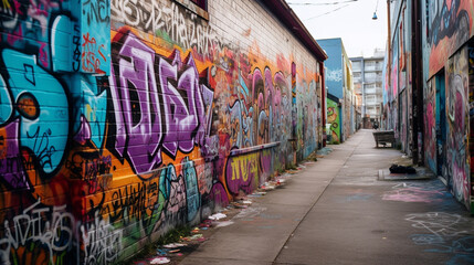 Graffiti on the wall in the street !