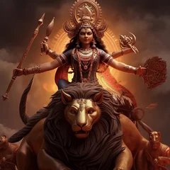 Photo sur Plexiglas Lieu de culte Maa Durga, Generative Ai