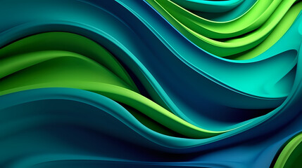 abstract green wave background,  light, blue, wallpaper, waves, illustration, backdrop, AI generated