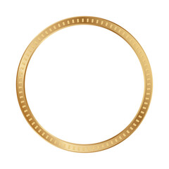 Golden ring vector illustration. Gold circle frame