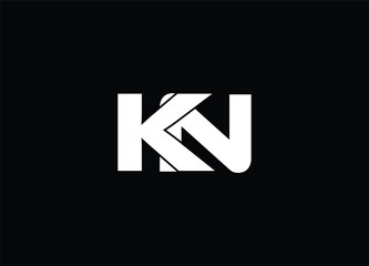 Alphabet letters KN  Monogram Logo design
