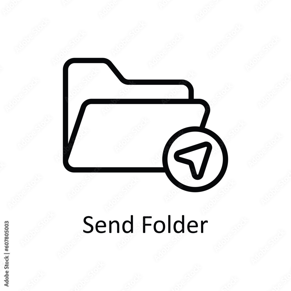 Poster send folder vector outline icon design illustration. user interface symbol on white background eps 1