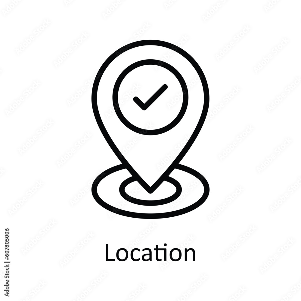 Poster location vector outline icon design illustration. user interface symbol on white background eps 10 f