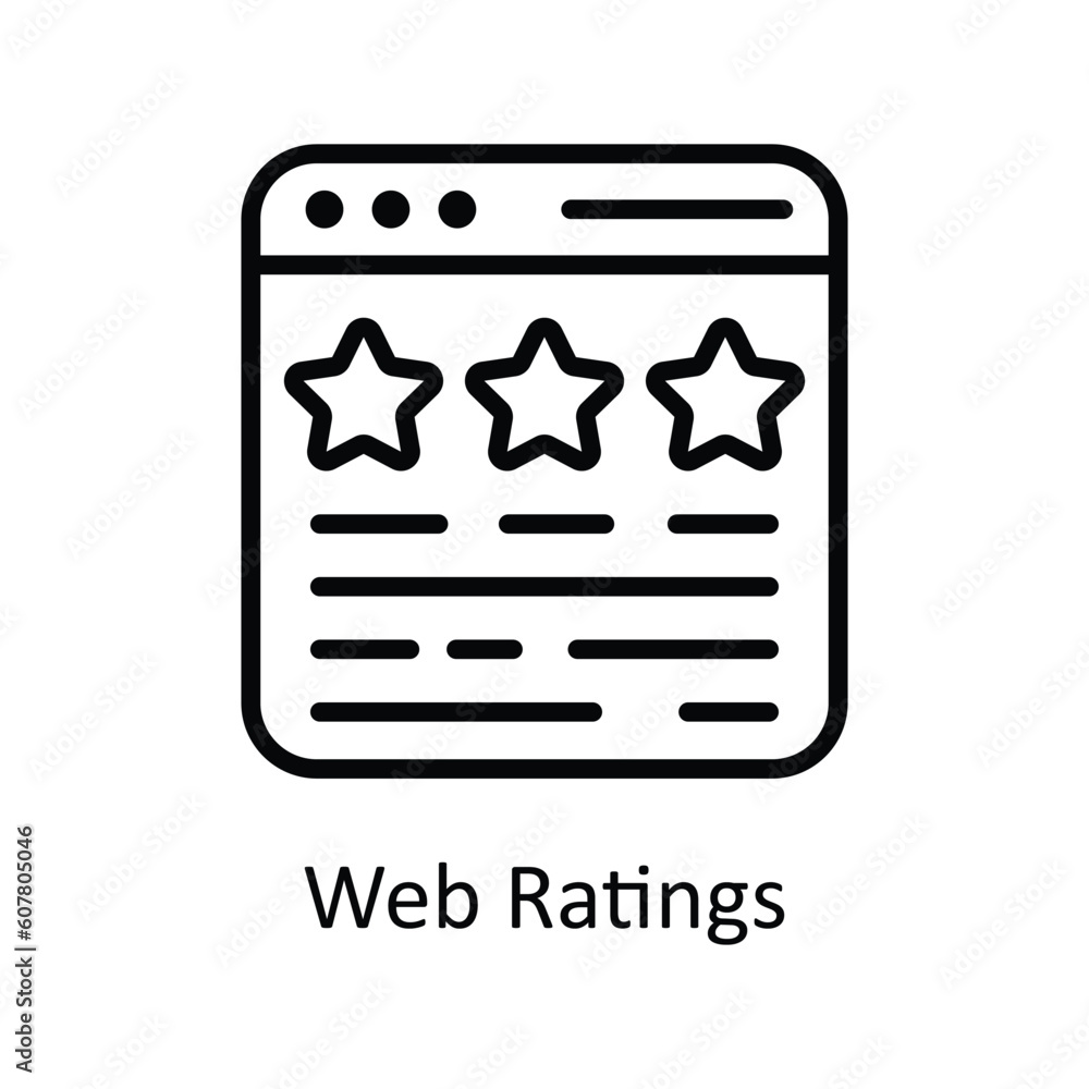Poster Web Ratings Vector  outline Icon Design illustration. User interface Symbol on White background EPS 10 File