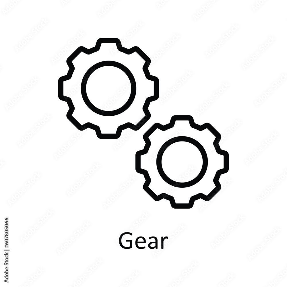 Poster gear vector outline icon design illustration. user interface symbol on white background eps 10 file