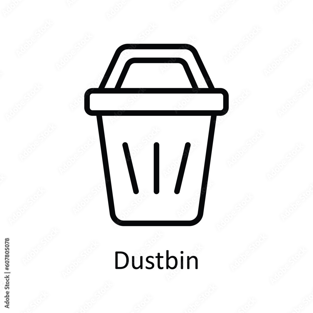 Poster dustbin vector outline icon design illustration. user interface symbol on white background eps 10 fi