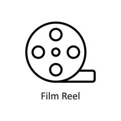 Film Reel Vector  outline Icon Design illustration. User interface Symbol on White background EPS 10 File