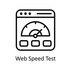 Web Speed Test Vector  outline Icon Design illustration. User interface Symbol on White background EPS 10 File