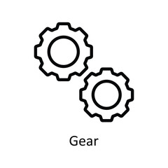 Gear  Vector  outline Icon Design illustration. User interface Symbol on White background EPS 10 File