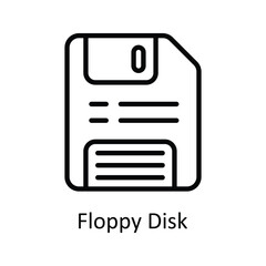 Floppy Disk  Vector  outline Icon Design illustration. User interface Symbol on White background EPS 10 File