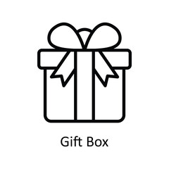 Gift Box  Vector  outline Icon Design illustration. User interface Symbol on White background EPS 10 File